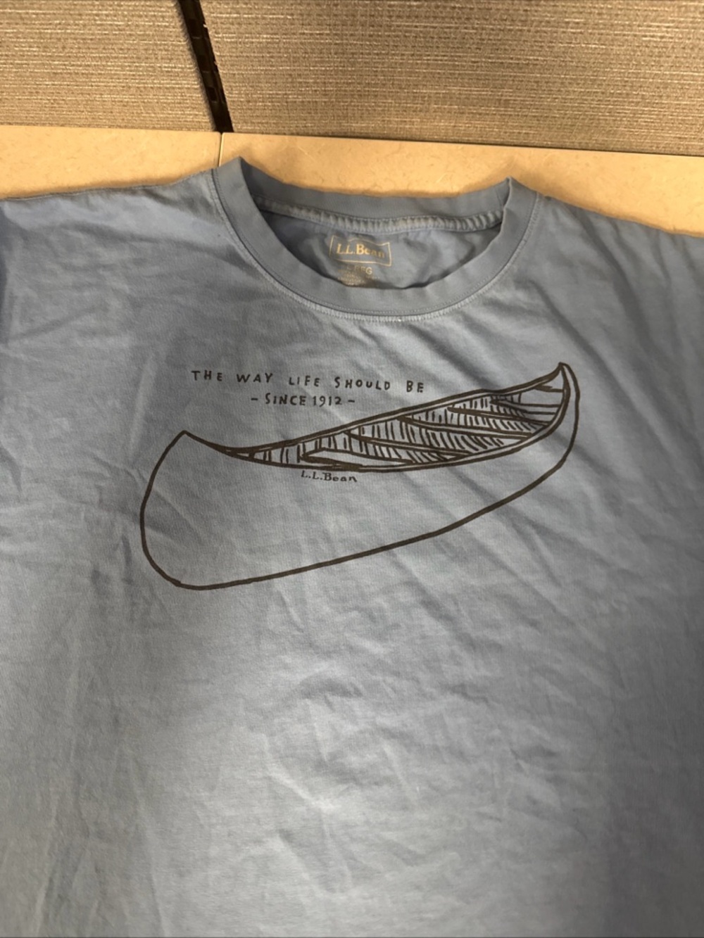 L.L. Bean Men’s Light Blue Canoe Graphic Short Sleeve Tee